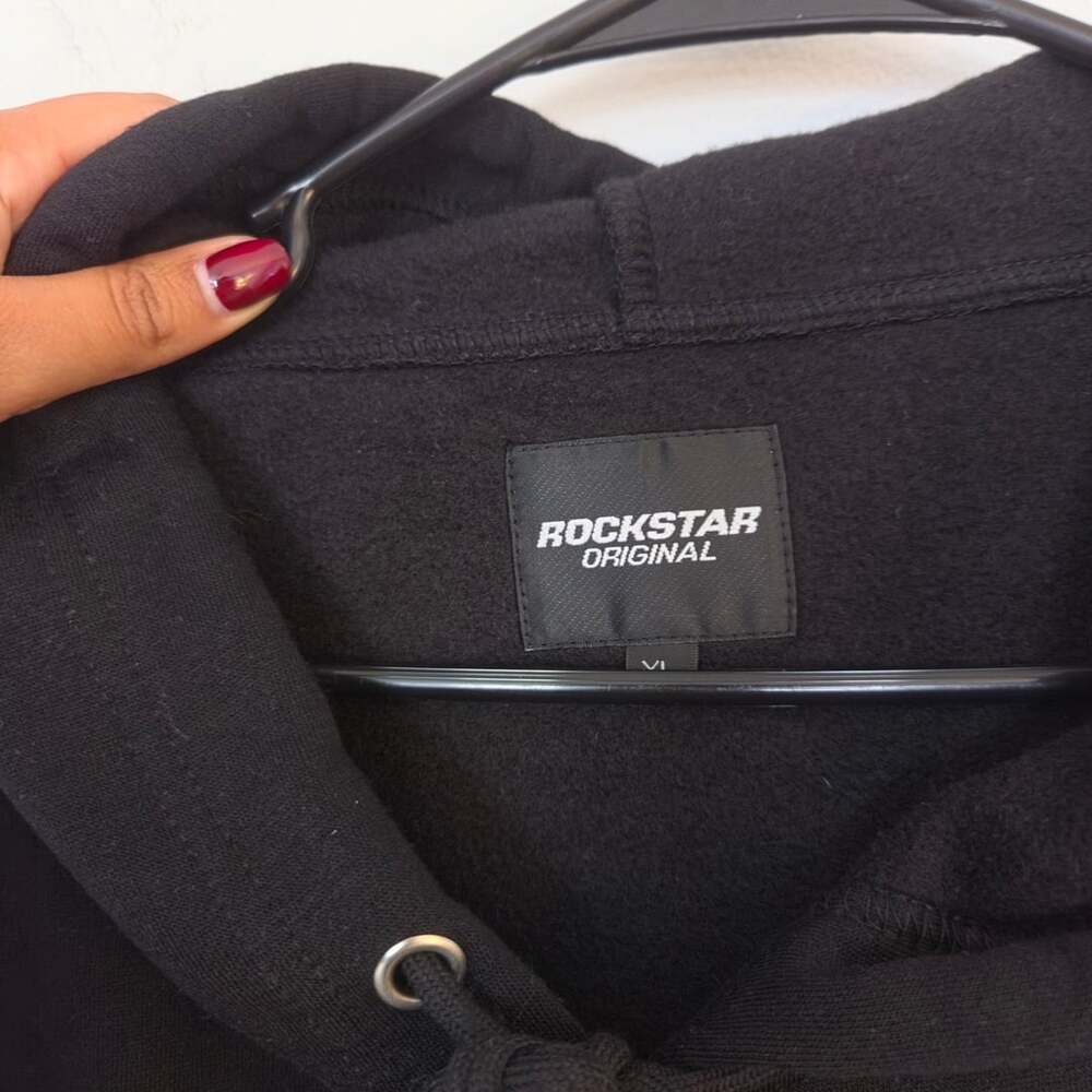Rockstar Original Raffer Black Paint Splatter Graphic Hoodie XL - Picture 4 of 9